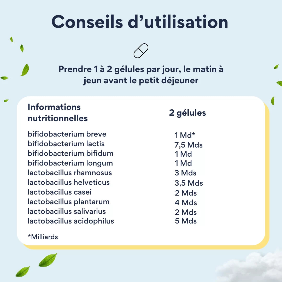 Conseil utilisation probiotiques intestinaux