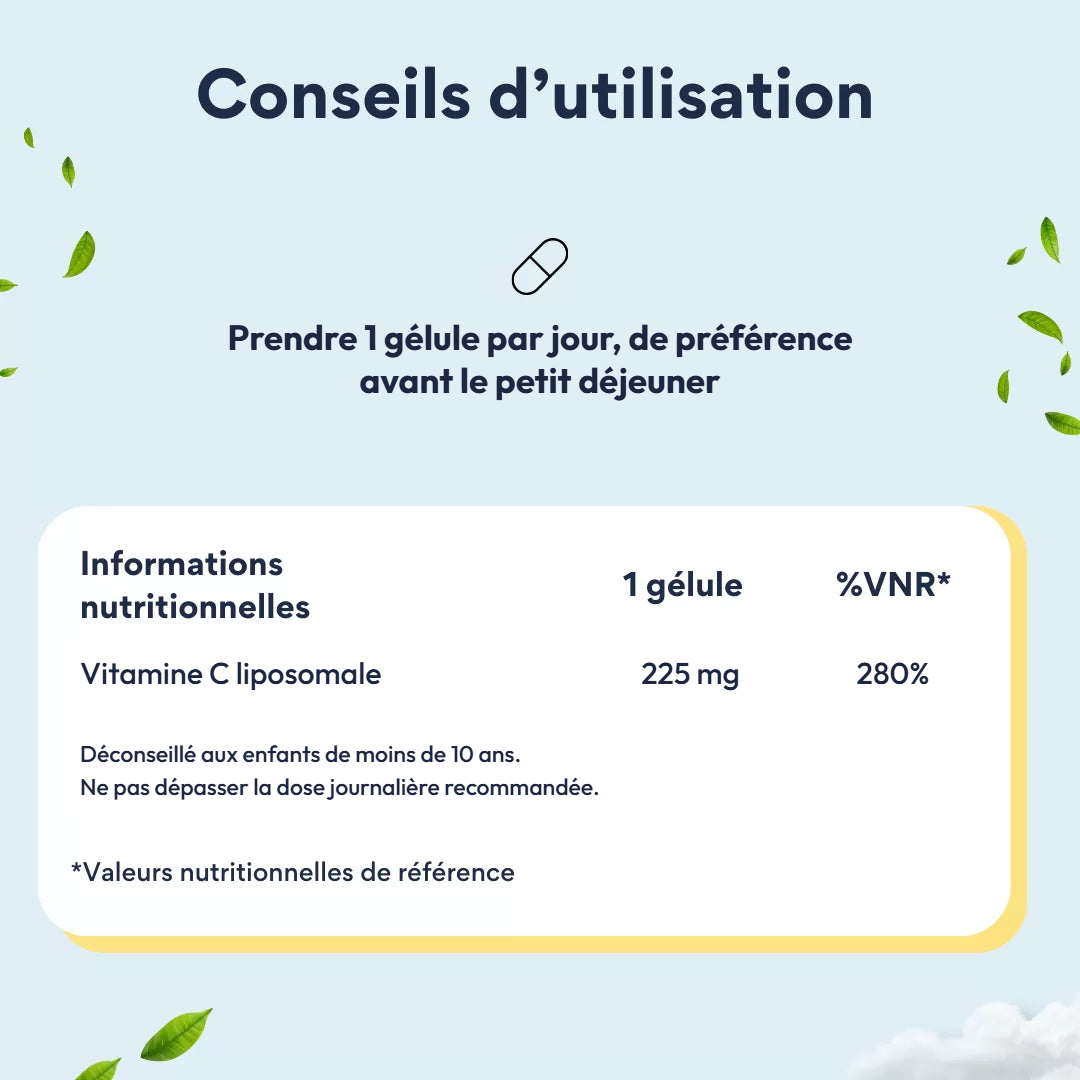 Conseil utilisation Vitamine C liposomale